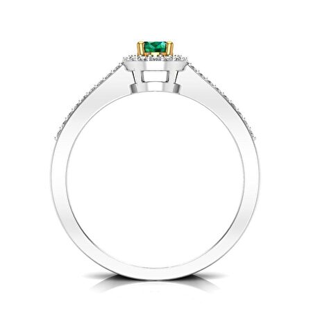 0,50 Karat Pırlantalı Zümrüt Yüzük