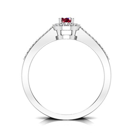 0,50 Karat Pırlantalı Damla Yakut Yüzük