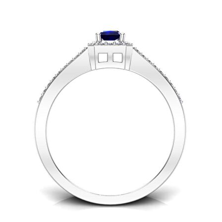 0,55 Karat Pırlantalı Safir Yüzük
