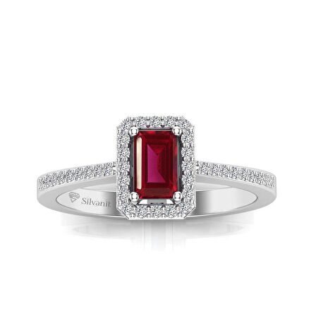 0,55 Karat Pırlantalı Yakut Yüzük