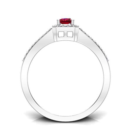 0,55 Karat Pırlantalı Yakut Yüzük