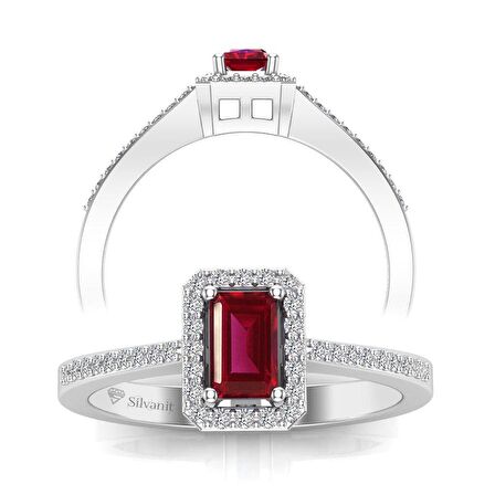 0,55 Karat Pırlantalı Yakut Yüzük