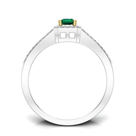 0,55 Karat Pırlantalı Zümrüt Yüzük