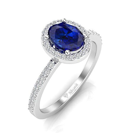 1.50 Karat Pırlantalı Safir Yüzük