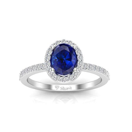 1.50 Karat Pırlantalı Safir Yüzük
