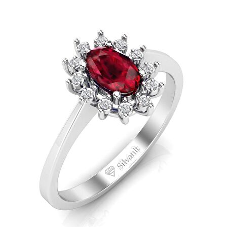 0,60 Karat Pırlantalı Yakut Yüzük