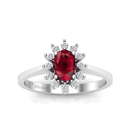 0,60 Karat Pırlantalı Yakut Yüzük