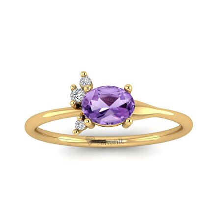 Tasarım Renkli Taşlı Pırlanta Yüzük