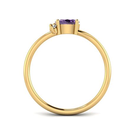 Tasarım Renkli Taşlı Pırlanta Yüzük