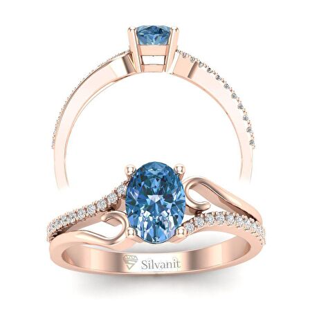 Tasarım Blue Topaz Taşlı Pırlanta Yüzük