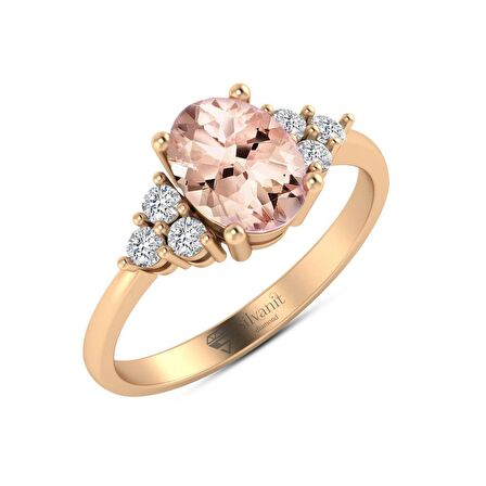 Morganite Oval Pırlanta Yüzük