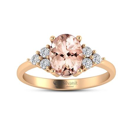 Morganite Oval Pırlanta Yüzük