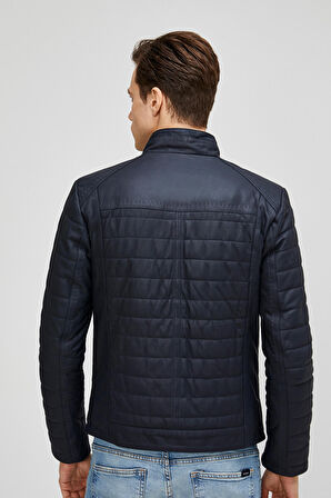 Communis Mavi Erkek Deri Mont