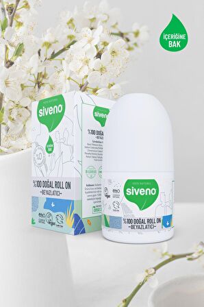 Siveno %100 Doğal Roll On Beyazlatıcı Etkili Deodorant Ter Kokusu Önleyici Bitkisel Leke Bırakmayan Vegan 50 ml