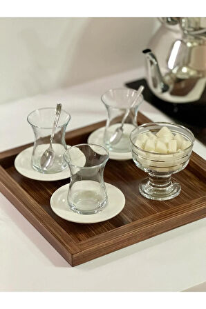 Eskitme Tepsi Sunum Dekorasyon Düzenleyici Ahşap Tepsi