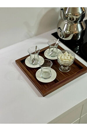 Eskitme Tepsi Sunum Dekorasyon Düzenleyici Ahşap Tepsi