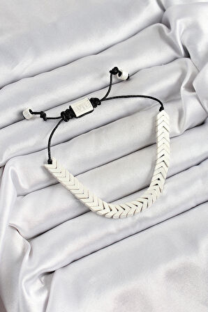 Pirinç Asansörlü Beyaz Juju Kadın Bileklik