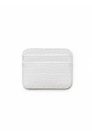 Croco Desen Parlak Suni Deri Çift Taraflı Kadın Kartlık (Kutulu Gönderim)