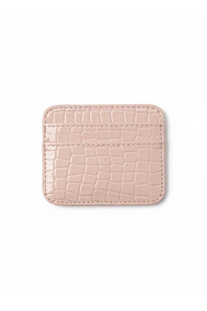 Croco Desen Parlak Suni Deri Çift Taraflı Kadın Kartlık (Kutulu Gönderim)