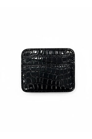 Croco Desen Parlak Suni Deri Çift Taraflı Kadın Kartlık (Kutulu Gönderim)