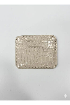 Croco Desen Parlak Suni Deri Çift Taraflı Kadın Kartlık (Kutulu Gönderim)