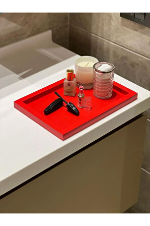 Elma Şekeri Dikdörtgen Rengi Model Dekorasyon Düzenleyici Ahşap Tepsi