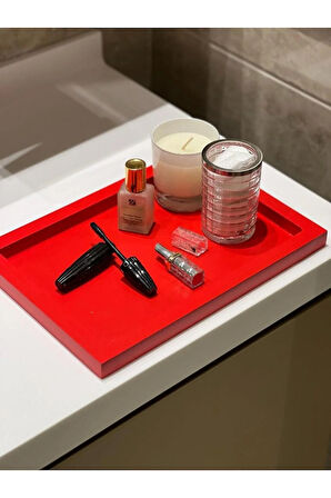 Elma Şekeri Dikdörtgen Rengi Model Dekorasyon Düzenleyici Ahşap Tepsi