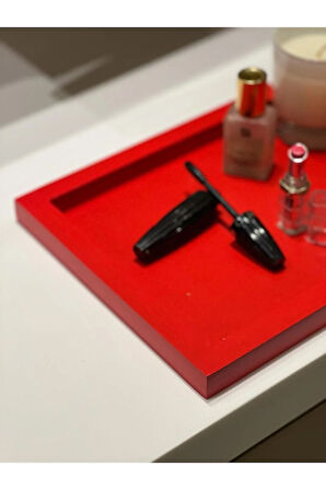 Elma Şekeri Dikdörtgen Rengi Model Dekorasyon Düzenleyici Ahşap Tepsi