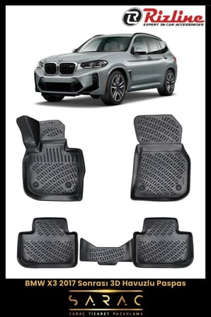 Rizline BMW X3 F25 2021 Model 3D Havuzlu Paspas