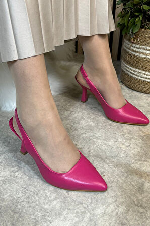 Günlük Kadın Sivri Burun Saten Kumaş Düz Desensiz İnce Arkası Açık Topuklu Model Abiye Ayakkabı 101b