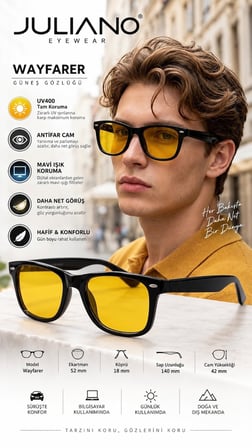 Wayfarer  Antifar, Polarize ve Mavi Işık Korumalı Gözlük