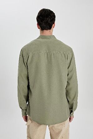 DeFacto Regular Fit Basic Düz Tensel Uzun Kollu Gömlek B2907AX24SPKH465