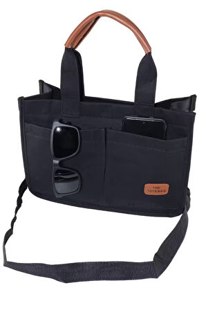 Kanvas El ve Omuz Çantası. Siyah El Çantası. Kadın El Çantası. Siyah Omuz Çantası. Askılı Çanta.