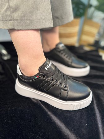 Günlük Kadın Spor Ayakkabı Ortopedik Vegan Deri Bağcık Hafif Kalın Yüksek Taban Yürüyüş Sneaker 102