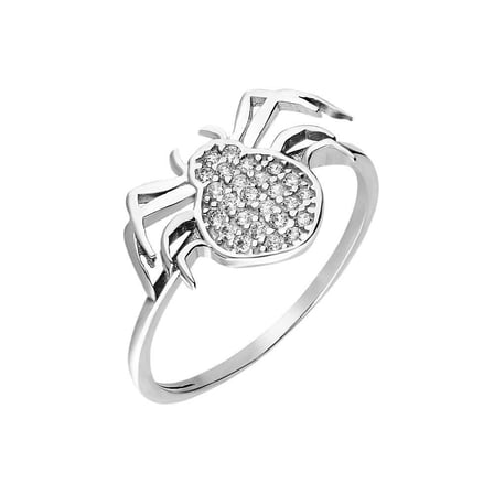 Zirkon Taşlı Spider Tasarım 925 Ayar Gümüş Kadın Yüzük