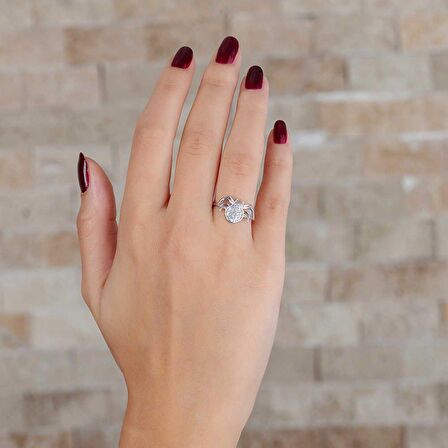 Zirkon Taşlı Spider Tasarım 925 Ayar Gümüş Kadın Yüzük