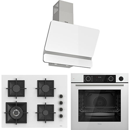 Ferre Fryart Sc Serisi Wok'lu Beyaz 3'lü Ankastre Set (XE64CB-SC406-D081)