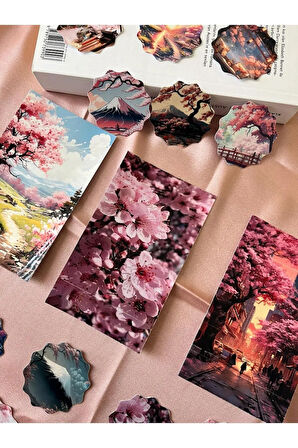 Sakura Washi Bant-Pul Sticker Seti Scrapbook Ajanda Journal Bullet Planner Telefon