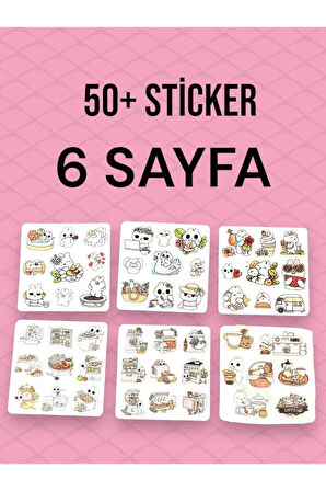 Cute Piknik 6 Sayfa Sticker Laptop Ajanda Journal Planner Telefon