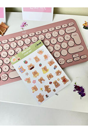 Sevimli Ayılar Sticker Scrapbook Ajanda Journal Bullet Planner Telefon