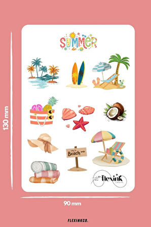 Summer-Yaz Sticker Scrapbook Ajanda Journal Bullet Planner Telefon Çıkartma