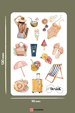 Yaz Tatili Sticker Scrapbook Ajanda Journal Bullet Planner Telefon Çıkartma