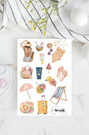 Yaz Tatili Sticker Scrapbook Ajanda Journal Bullet Planner Telefon Çıkartma