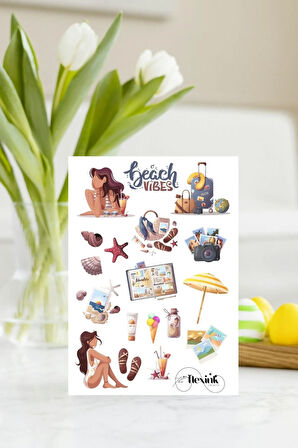 Yaz Gezisi Sticker Scrapbook Ajanda Journal Bullet Planner Telefon Çıkartma