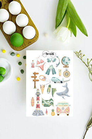 Yaz Günlüğü Sticker Scrapbook Ajanda Journal Bullet Planner Telefon Çıkartma