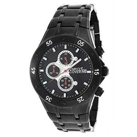 Enrico Coveri Multifonksiyon Siyah Çelik Erkek Kol Saati EC9075B-01