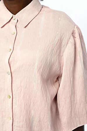 Kısa Kol Pudra Renk Gömlek