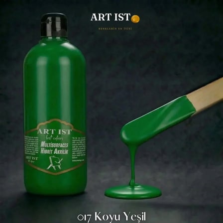 ART IST Multisurfaces Su Bazlı Akrilik Boya 500 ml - 017 Koyu Yeşil