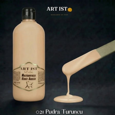 ART IST Multisurfaces Su Bazlı Akrilik Boya 500 ml - 021 Pudra Turuncu