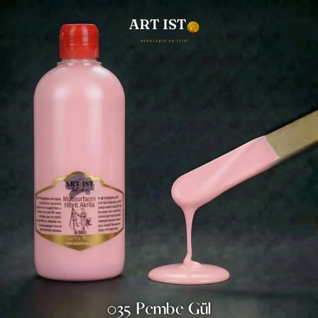 ART IST Multisurfaces Su Bazlı Akrilik Boya 500 ml - 035 Pembe Gül